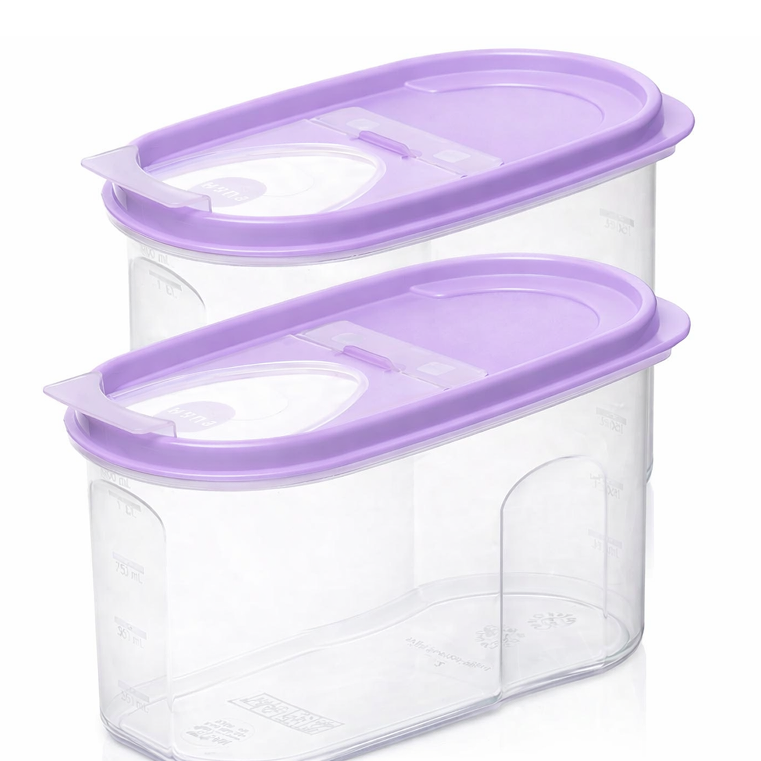 Microcase 2li Dikey Erzak Bakliyat Saklama Kabı Kapaklı Mor 1,2 L - AL3180