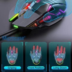 Microcase 3200 DPI Ergonomik Kablolu RGB Işıklı Gaming Oyuncu Mouse - AL4929