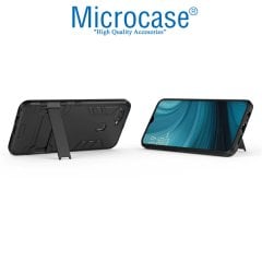 Microcase Oppo A5S Alfa Serisi Armor Standlı Perfect Koruma Kılıf - Siyah