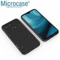 Microcase Oppo A5S Alfa Serisi Armor Standlı Perfect Koruma Kılıf - Siyah