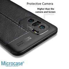 Microcase Xiaomi Redmi Note 10S Leather Tpu Silikon Kılıf - Siyah