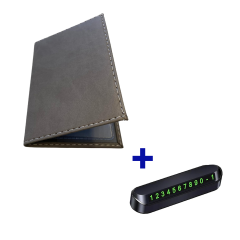 Microcase Suni Deri OTO Ruhsat Kabı Kılıfı Ruhsatlık + Ön Arka Panel Numaratör 1 Adet- AL5038