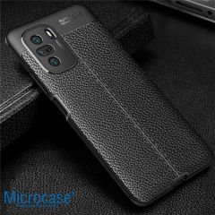 Microcase Xiaomi Redmi Note 10 Leather Tpu Silikon Kılıf - Siyah