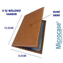 Microcase Suni Deri OTO Ruhsat Kabı Kılıfı Ruhsatlık + Ön Arka Panel Numaratör 2 Adet- AL5038