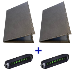 Microcase Suni Deri OTO Ruhsat Kabı Kılıfı Ruhsatlık + Ön Arka Panel Numaratör 2 Adet- AL5038