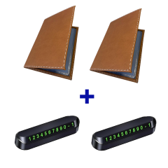 Microcase Suni Deri OTO Ruhsat Kabı Kılıfı Ruhsatlık + Ön Arka Panel Numaratör 2 Adet- AL5038