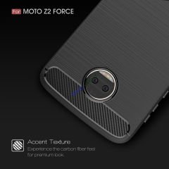 Motorola MOTO Z2 FORCE Brushed Carbon Fiber Silikon TPU Kılıf+Cam