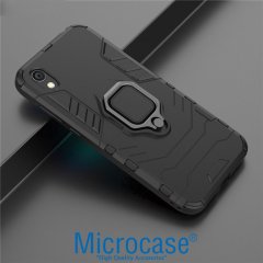 Microcase Huawei Honor 8S Batman Serisi Yüzük Standlı Armor Kılıf - Siyah