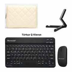 Microcase Samsung Galaxy Tab A9 Plus SM-X210 11 inch Tablet Tablet Çanta+Türkçe Bluetooth Klavye+Mouse+Tablet Standı-AL8124