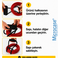 Microcase Çok Amaçlı Kablo Boru Hortum Sarmal Tutucu Askılık 2li SET 60 CM AL5603