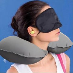 Microcase Ortopedik Konforlu Rahat Şişme Boyun Destekli Kamp Seyahat Yastığı-AL3896