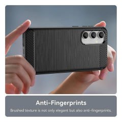Microcase Samsung S23 FE Brushed Carbon Fiber Silikon Kılıf - Siyah AL3332