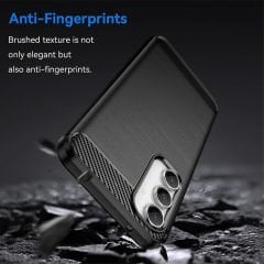 Microcase Samsung S23 FE Brushed Carbon Fiber Silikon Kılıf - Siyah AL3332