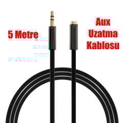 3.5 mm Dişi To 3.5 mm Erkek Aux Uzatma Kablosu 5 Metre
