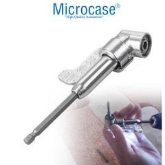 Microcase Köşe Vidalama Delme Kör Nokta Aparatı 1/4 Hex Matkap Adaptörü Kısa ve Uzun Altıgen Girişli 2li Set AL3903