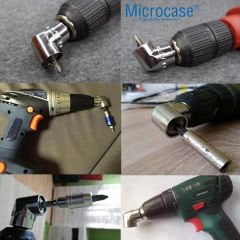 Microcase Köşe Vidalama Delme Kör Nokta Aparatı 1/4 Hex Matkap Adaptörü Kısa ve Uzun Altıgen Girişli 2li Set AL3903