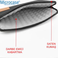 Microcase Samsung Tab S10 Ultra ve Tabletler için Sleeve Tipi Çanta Lacivert AL5422