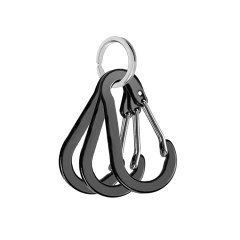 Microcase Çok Amaçlı Mini Metal Karabina Seti 4.9 cm Siyah Yaylı Anahtarlık Kancası Taktik Kamp Ekipman Askısı 3 Adet - AL5881
