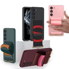 Microcase Samsung Galaxy S23 Parmak Tutuculu Kayış Askılı Plastik Kılıf - AL3565
