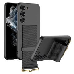 Microcase Samsung Galaxy S23 Parmak Tutuculu Kayış Askılı Plastik Kılıf - AL3565