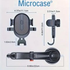 Microcase 360 Derece Döner Araç İçi Torpido Cam Vantuzlu Telefon Tutucu - AL4722