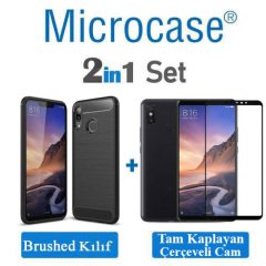Microcase Xiaomi Mi Max 3 Brushed Silikon TPU Kılıf+Tam Kaplar
