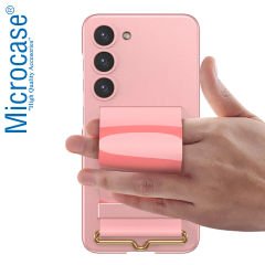Microcase Samsung Galaxy S23 Parmak Tutuculu Kayış Askılı Plastik Kılıf - AL3565