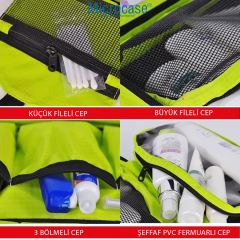 Microcase Makyaj, Seyahat ve Günlük Kullanım için Pratik Asılabilir Katlanır Organizer Çanta - AL5112