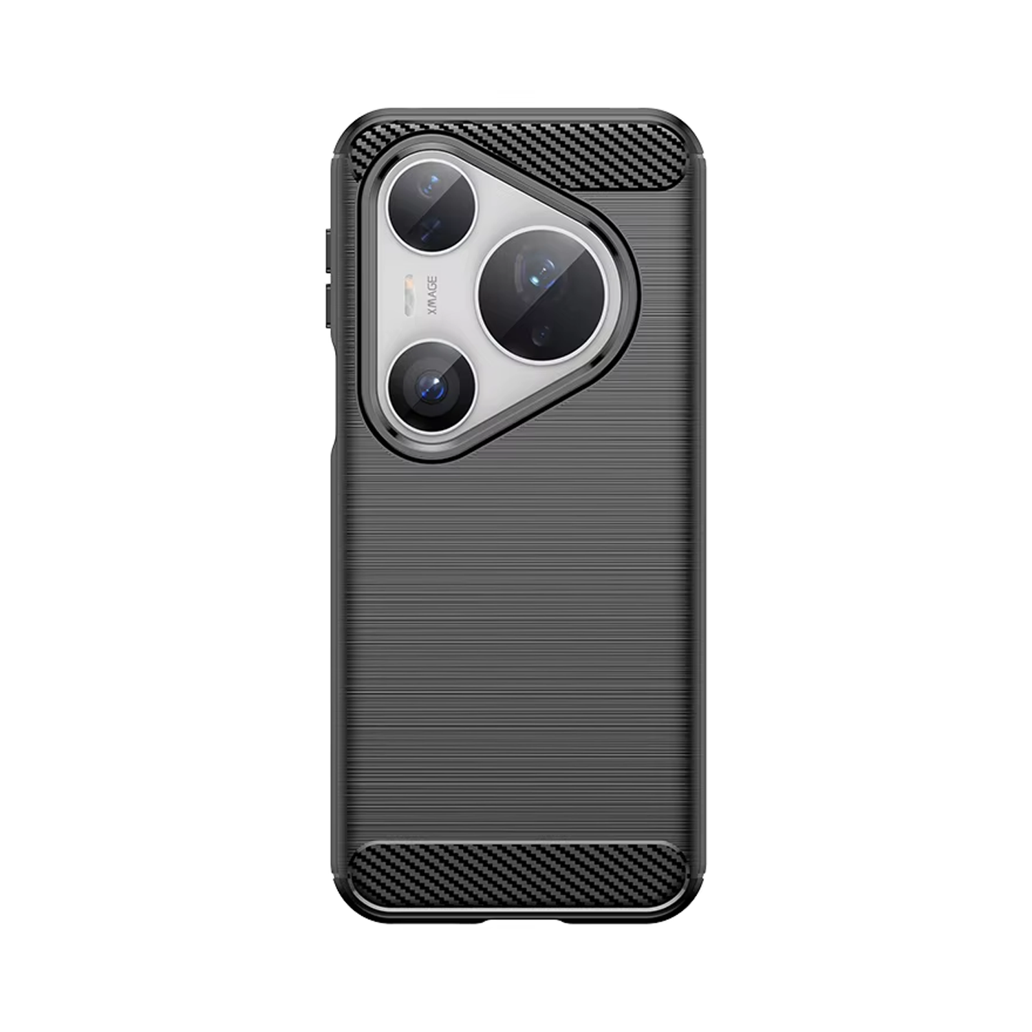 Microcase Huawei Pura 80 Ultra ile Uyumlu Brushed Carbon Fiber Silikon Kılıf - Siyah AL3332