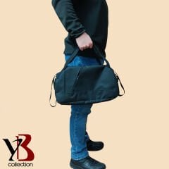 YB Collection Unisex Polyester 2 Gözlü Geniş Hacimli Orta Boy Seyahat Fitness ve Spor Çantası Siyah AL4208