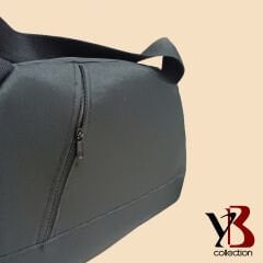 YB Collection Unisex Polyester 2 Gözlü Geniş Hacimli Orta Boy Seyahat Fitness ve Spor Çantası Siyah AL4208