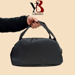 YB Collection Unisex Polyester 2 Gözlü Geniş Hacimli Orta Boy Seyahat Fitness ve Spor Çantası Siyah AL4208