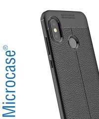 Microcase Xiaomi Mi A2 Lite Leather Silikon Kılıf + Ekran Koruma