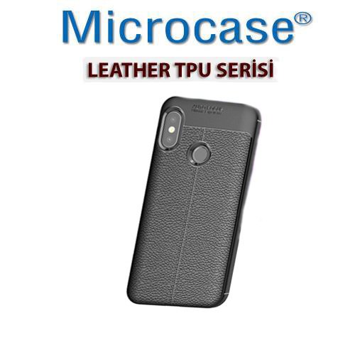 Microcase Xiaomi Mi A2 Lite Leather Silikon Kılıf + Ekran Koruma