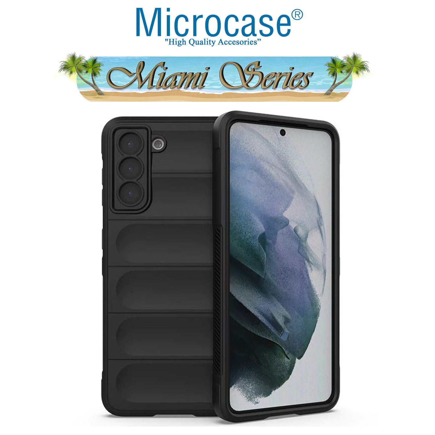 Microcase Samsung Galaxy S21 FE 5G Miami Serisi Darbeye Dayanıklı Silikon Kılıf - Siyah