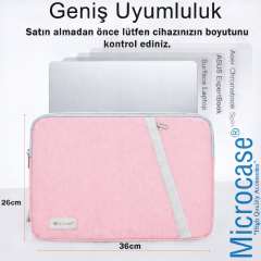 Microcase Macbook Pro 14 inch M5 2025 ve Tabletler için Sleeve Tipi Çanta Pembe AL5422
