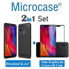 Microcase Xiaomi Mi 8 SE Brushed Silikon TPU Kılıf+Tam Kaplar