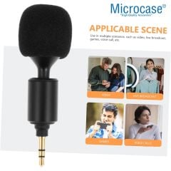 Microcase 90 Derece Döner Başlıklı Mini 4 Boğum Ses Kayıt ve Mikrofon 3,5mm - AL4944