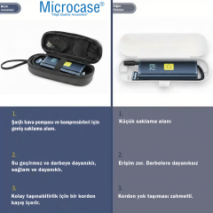 Microcase Şarjlı Hava Pompası Kompresörleri için Askılıklı Seyahat Saklama Çantası Koruma Kabı Kutusu AL5434
