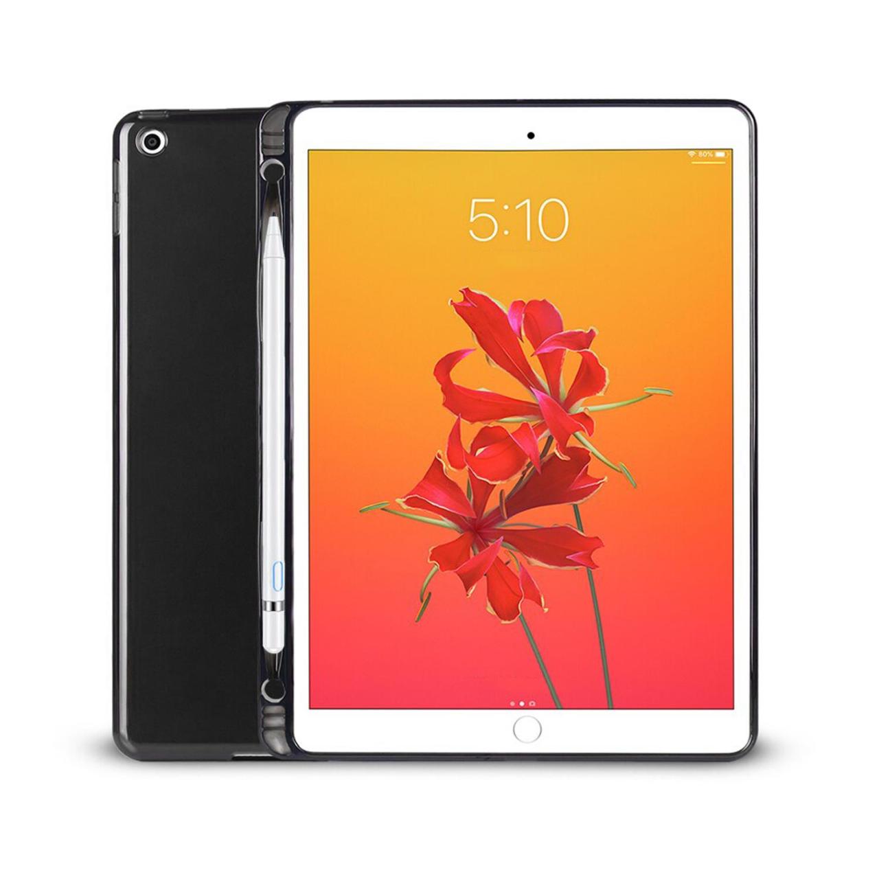 Microcase iPad 8.Nesil 2020 10.2 inch Kalem Koymalı Silikon Kılıf - Siyah