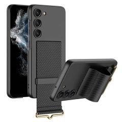 Microcase Samsung Galaxy S23 Plus Parmak Tutuculu Kayış Askılı Plastik Kılıf - AL3565