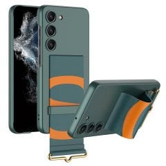 Microcase Samsung Galaxy S23 Plus Parmak Tutuculu Kayış Askılı Plastik Kılıf - AL3565