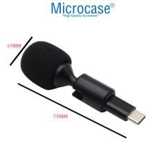 Microcase 90 Derece Döner Başlıklı Mini Type-C Ses Kayıt ve Mikrofon - AL4945