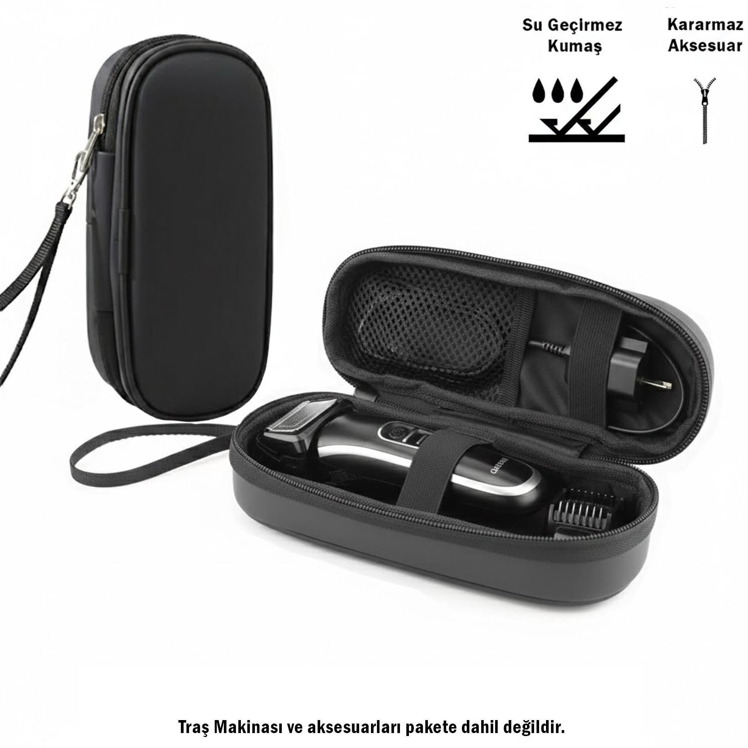 Microcase Traş Makinası / Saç Kesme Makinaları için Askılıklı Seyahat Saklama Çantası Koruma Kabı Kutusu AL5434