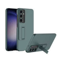 Microcase Samsung Galaxy S25 Plus ile uyumlu Standlı Sert Plastik Mat Kılıf - AL3566