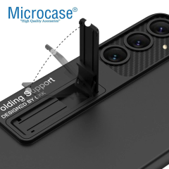 Microcase Samsung Galaxy S25 Plus ile uyumlu Standlı Sert Plastik Mat Kılıf - AL3566