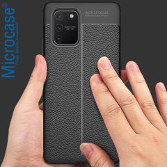 Microcase Samsung Galaxy S10 Lite - A91 - M80S Leather Tpu Silikon Kılıf - Siyah