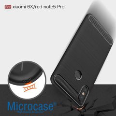 Microcase Xiaomi Redmi Note 5 Pro BrushedSilikon Kılıf+Tam Kaplar