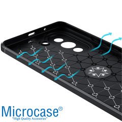 Microcase Huawei Nova 10 Focus Serisi Yüzük Standlı Silikon Kılıf - Siyah AL3363