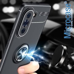 Microcase Huawei Nova 10 Focus Serisi Yüzük Standlı Silikon Kılıf - Siyah AL3363
